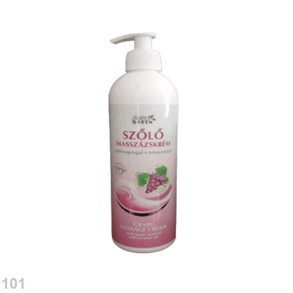 Creme Massagem de  500ml Corporal  Óleo de Semente Uva e Côco (-101)